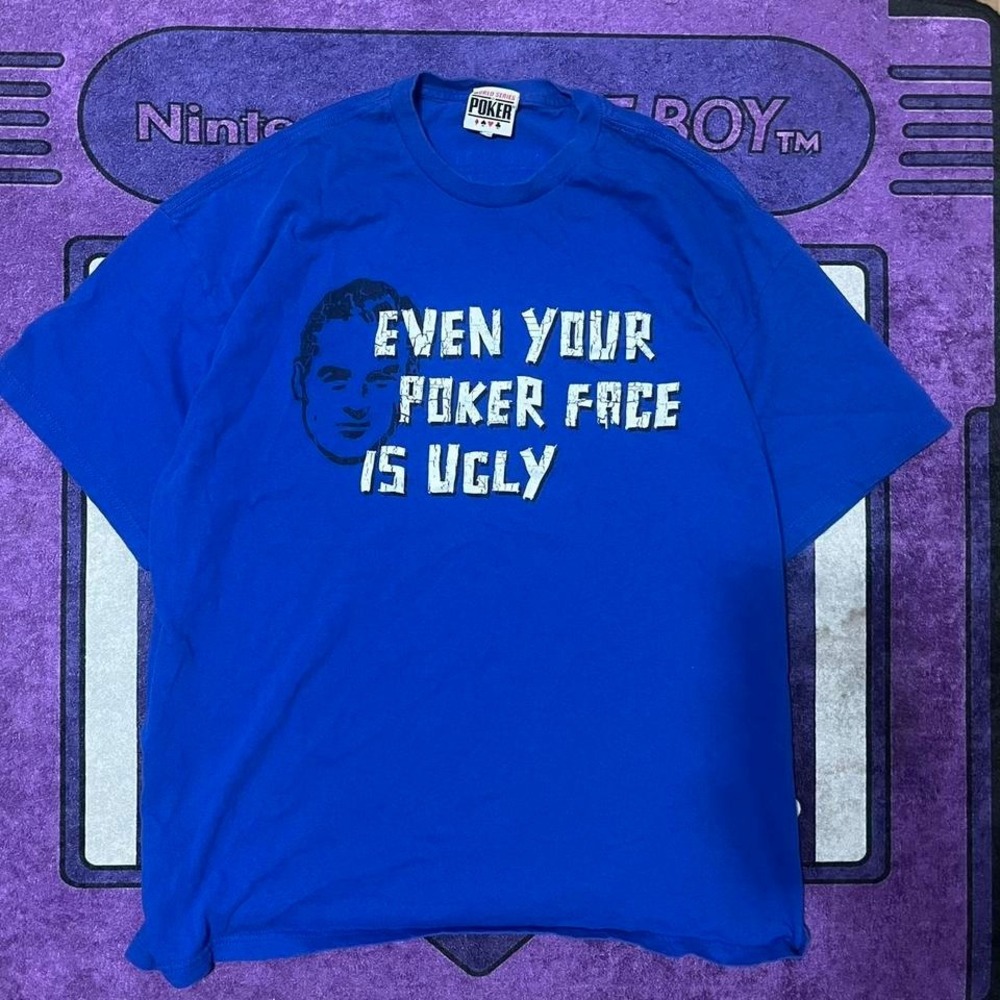 Vintage 90's heavy weight World Series of Poker blue baggy tee